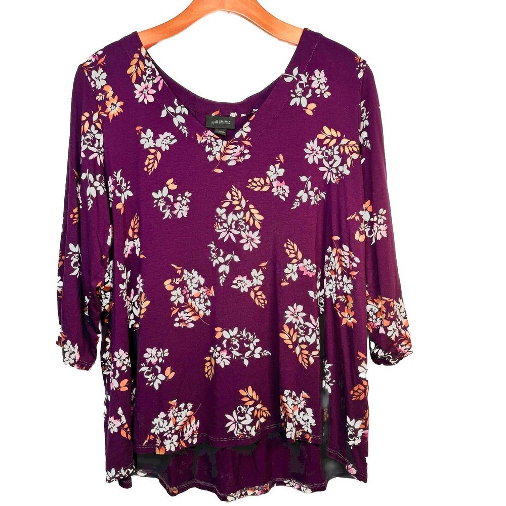 J.Jill‎  Tunic  Blouse Wearever Ballet-Sleeve Top Size XL